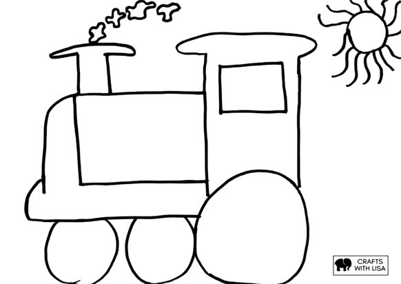 Train easy coloring page