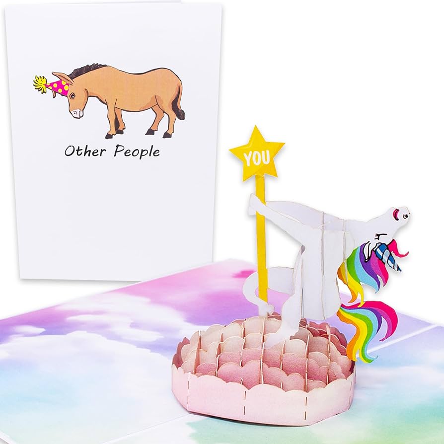 Funny birthday card d pop up cards of colorful unicorn dancing on pole th th birthday cards for women promotion retirement card for coworker boss bday