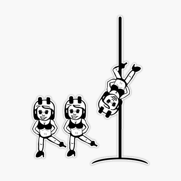 Emoticon pole dancer sticker for sale by steve gale