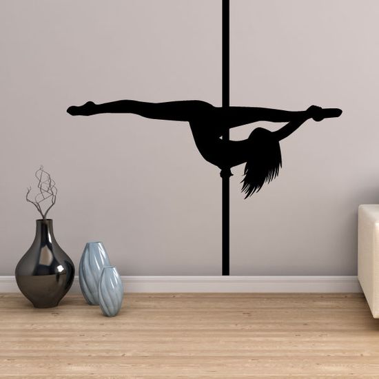 Nude pole dancer leg stretch decal