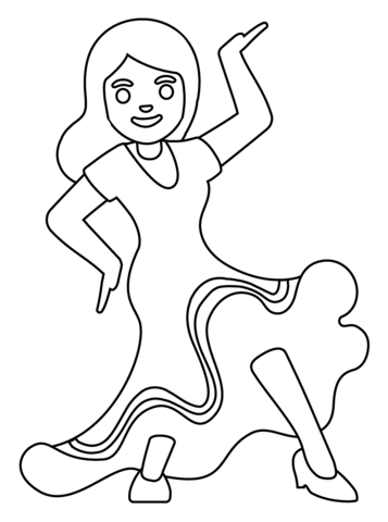 Woman dancing emoji coloring page free printable coloring pages