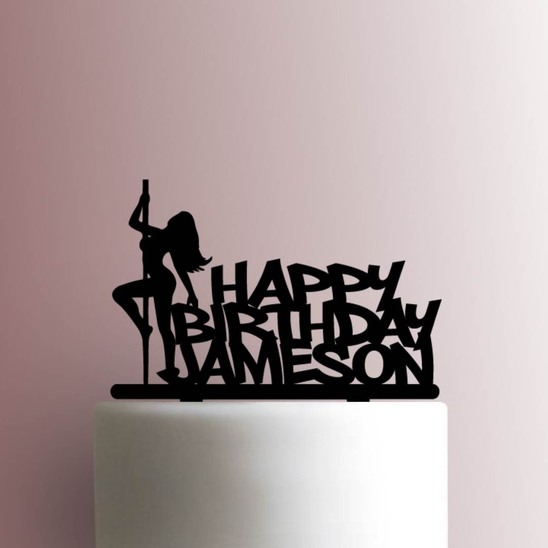 Custom pole dancer happy birthday name