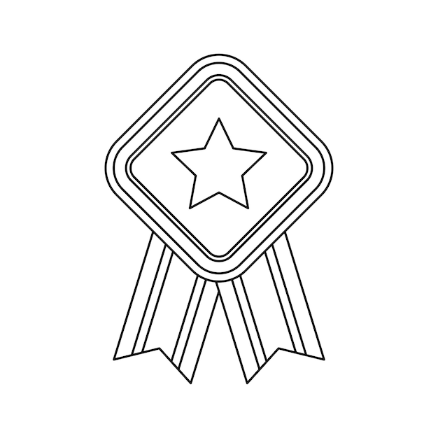 Premium vector coloring page with medal for kids