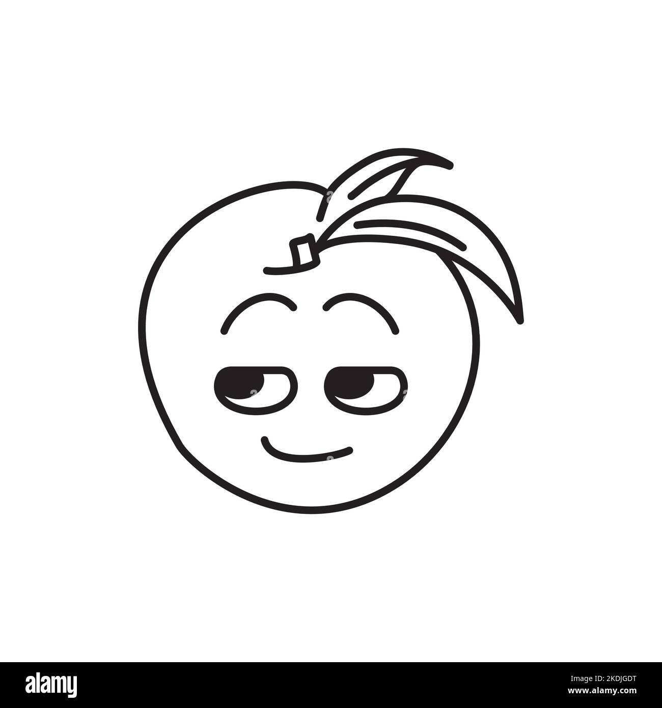 Peach emoji black and white stock photos images