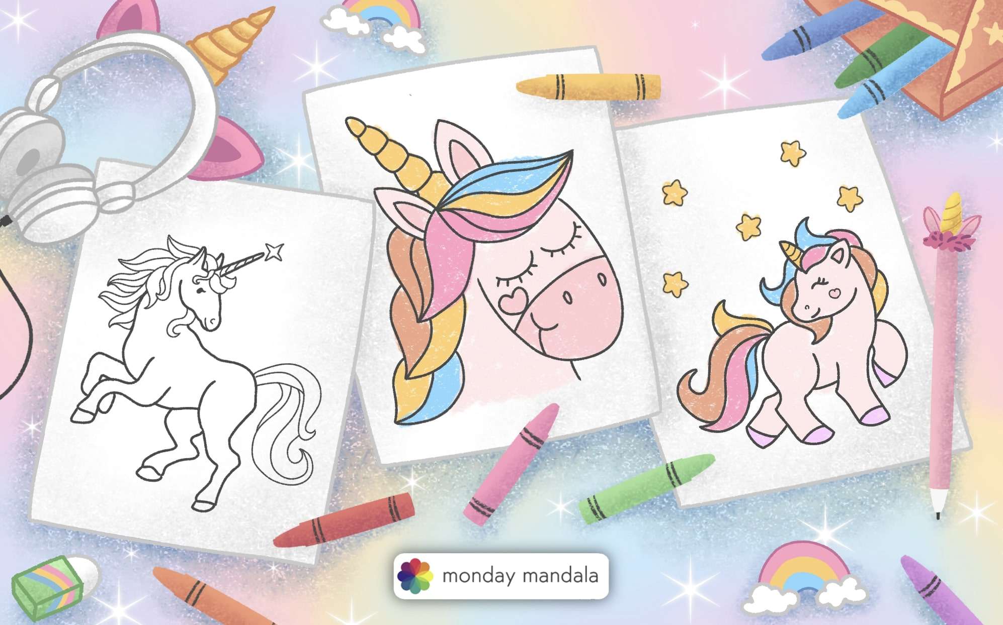 Unicorn coloring pages free pdf printables