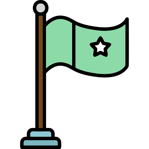 Flag pole generic outline color icon