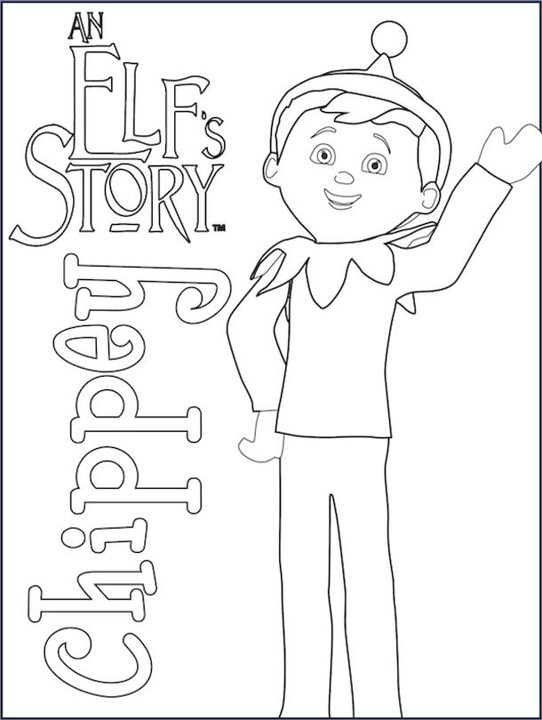 Free printable elf on the shelf coloring pages