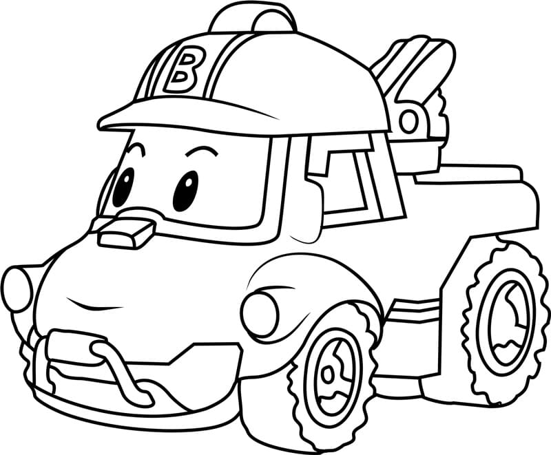 Bucky from robocar poli coloring page