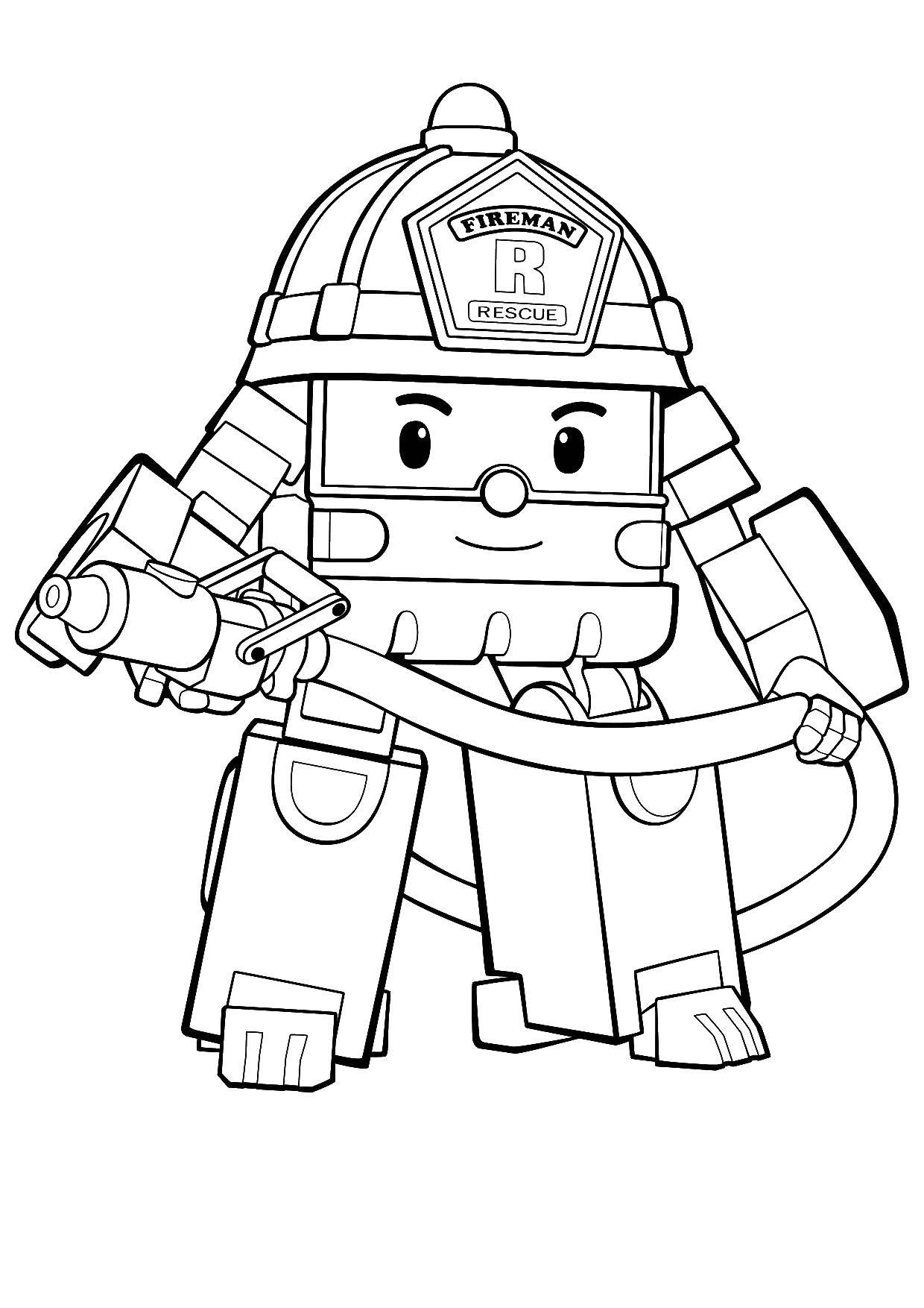 Online coloring pages coloring page roy robocar poli robocar coloring pages for kids