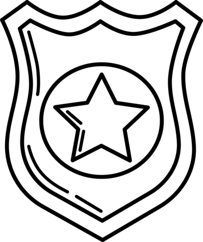 Police badge coloring page free printable coloring pages