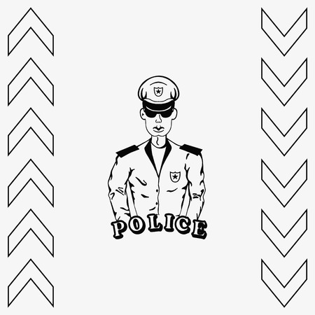 Police coloring page stock vector illustration and royalty free police coloring page clipart