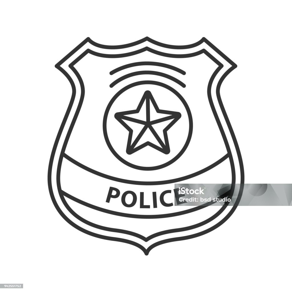 Police detective badge icon stock illustration