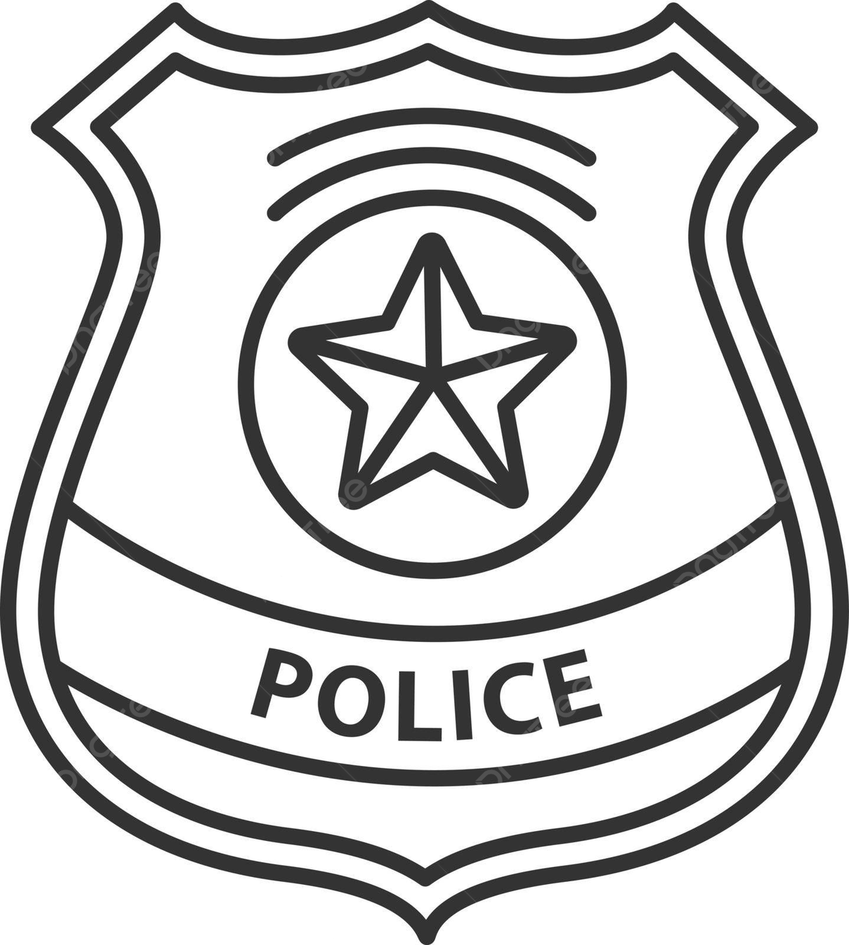 Police detective badge linear icon pictogram captain cop vector pictogram captain cop png and vector with transparent background for free download