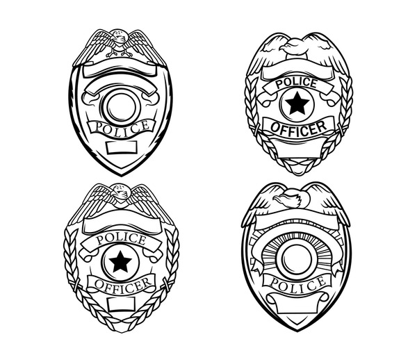 Blank police badge royalty