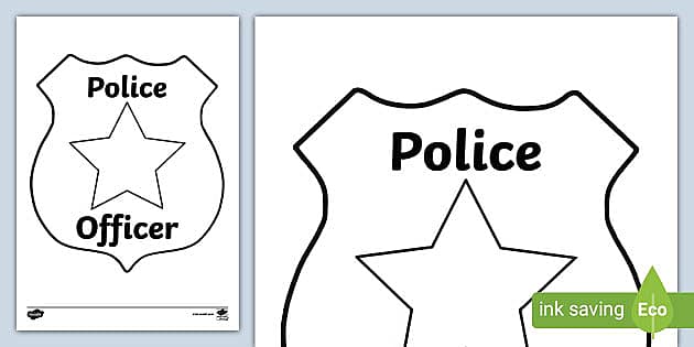 Police badge louring sheet teacher made