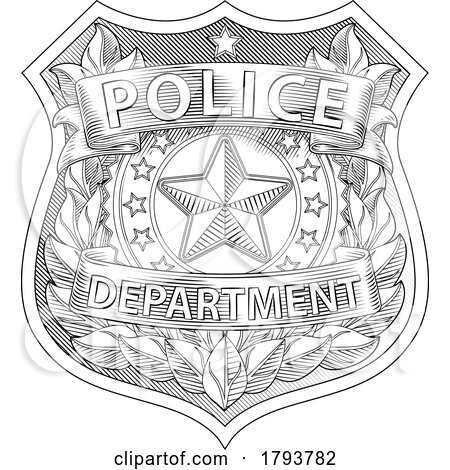 Police badge shield star sheriff cop crest symbol posters art prints by