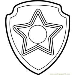 Chase badge coloring page for kids