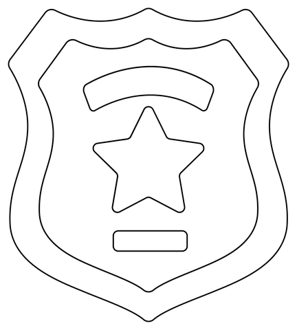 Police badge coloring page free printable coloring pages