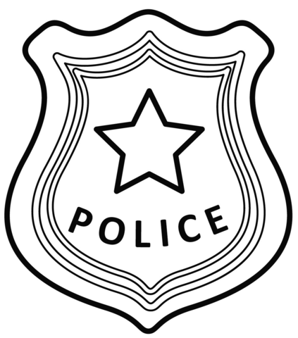 Police badge coloring page free printable coloring pages