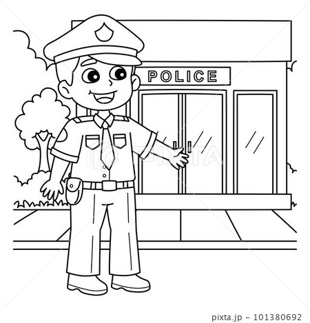 Policeman coloring page for kids