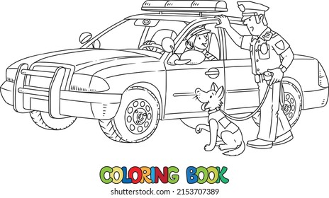 Police coloring book over royalty