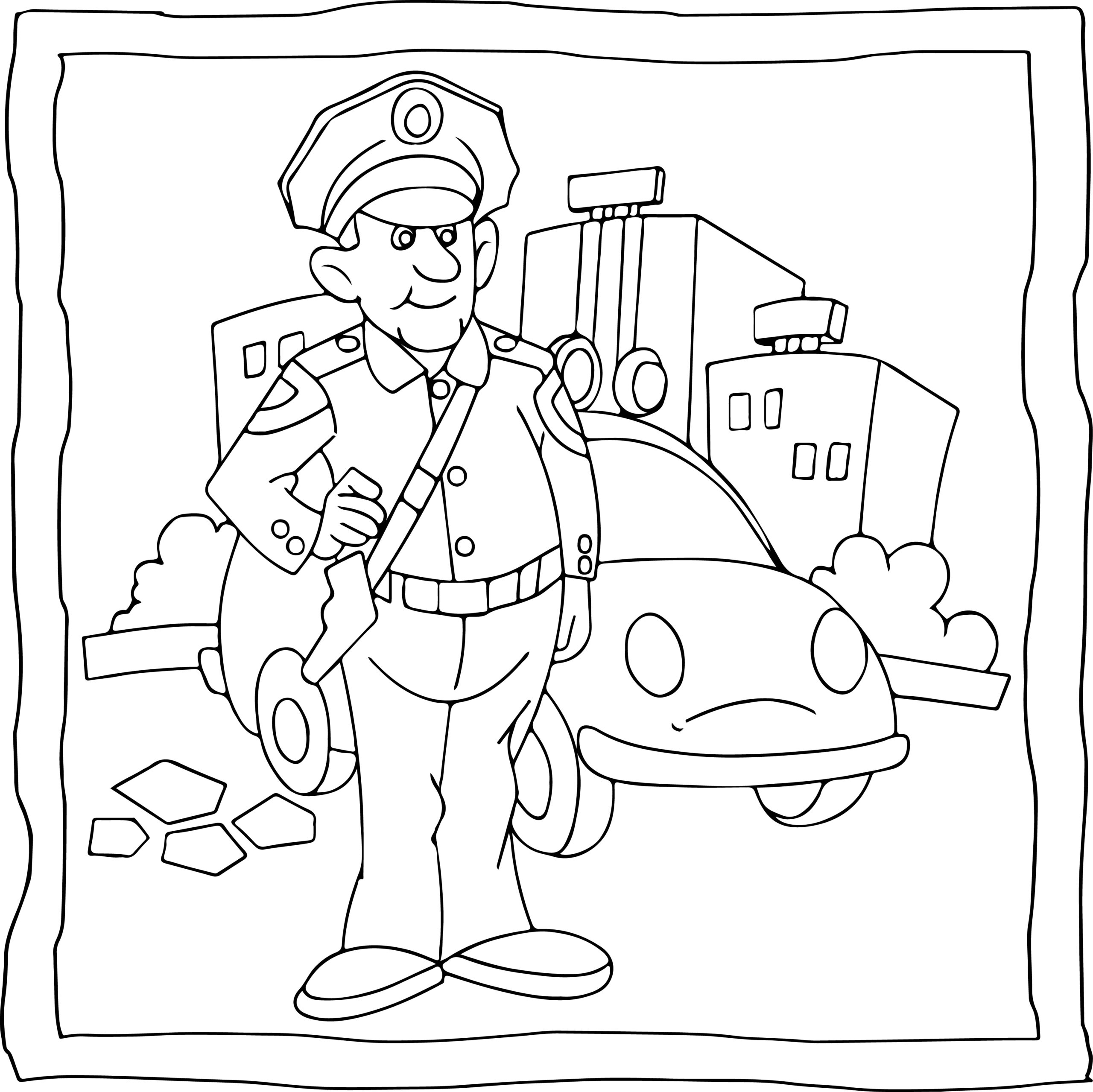 Police coloring book easy and fun police coloring pages for kids made by teachers