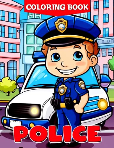 Police coloring book cop car coloring pages for kids to relax and enjoy perfect for any occasion with illustrations by karina doherty