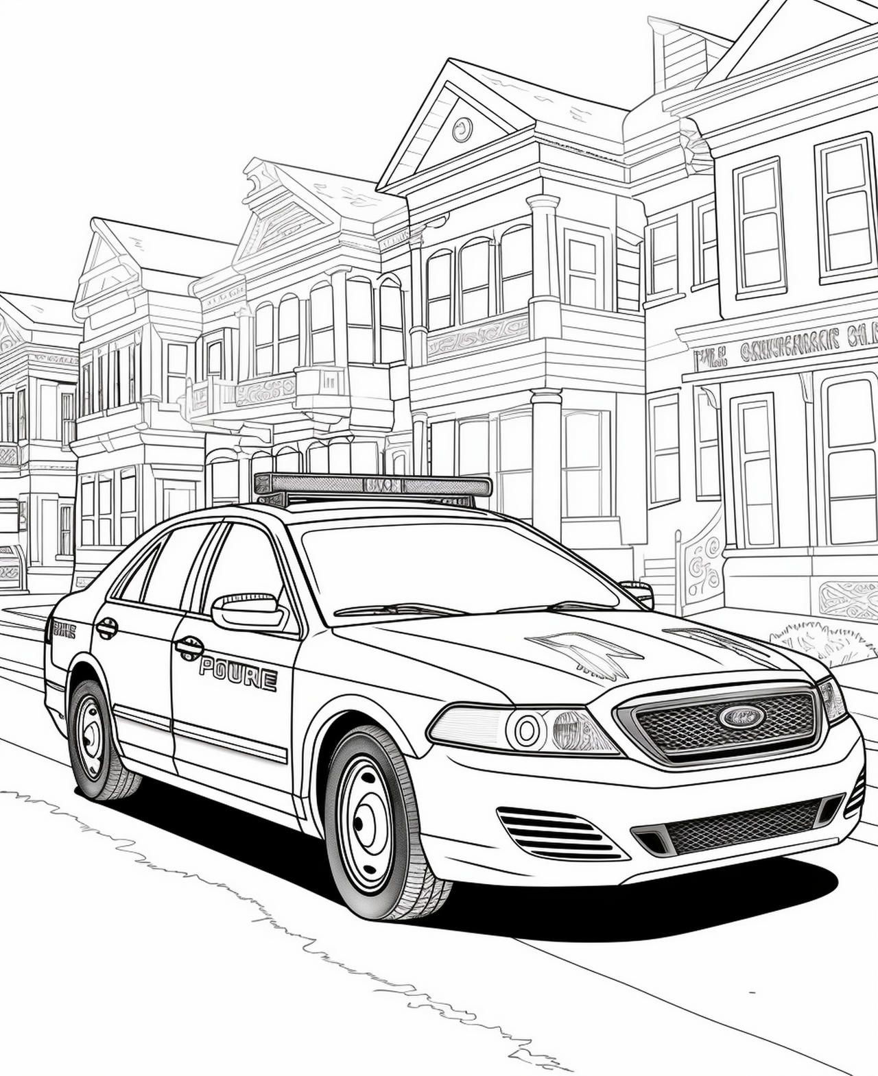 Police cars coloring pages in premium quality by coloringbooksart on