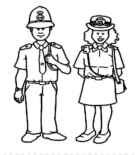Free police officer coloring book page badge