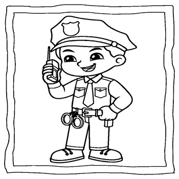Police coloring book police coloring pages by abdell hida tpt