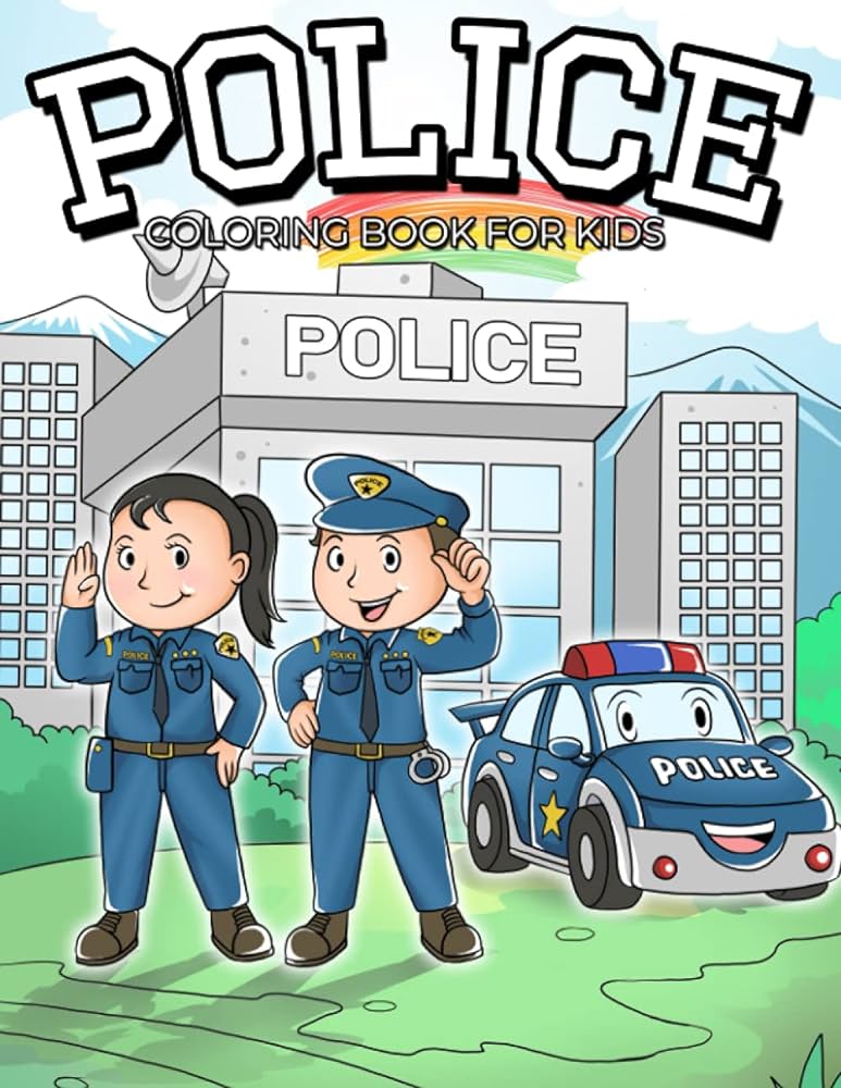 Police coloring book for kids fun police themed coloring book for boys and girls coloring mique books