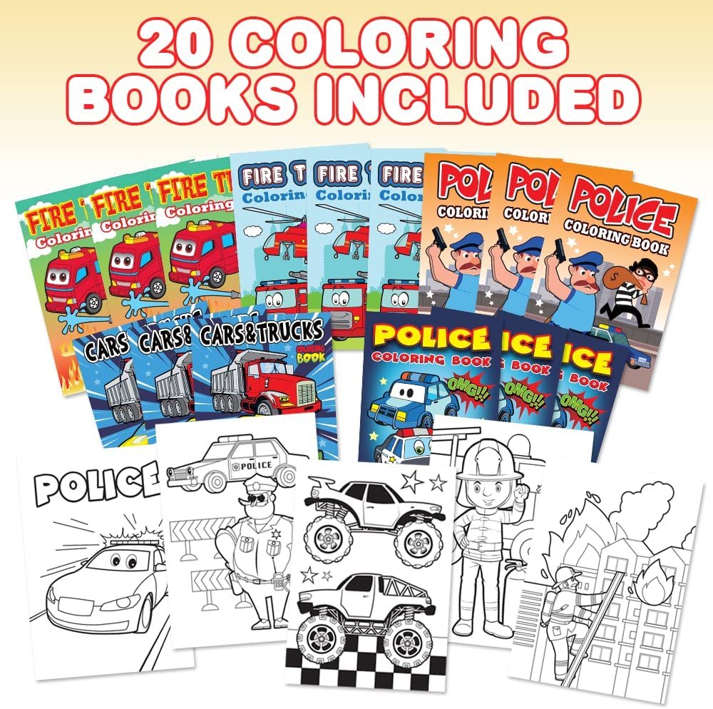 Police firefighter coloring books for kids bulk set of x s