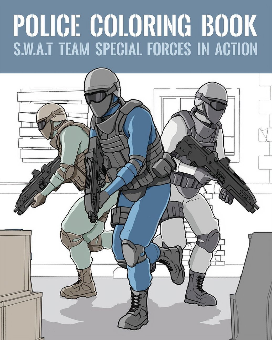 Police coloring book swat team special forces in action paperback