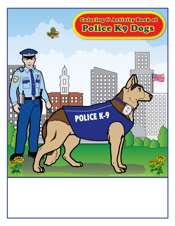 Police k dogs imprint coloring book