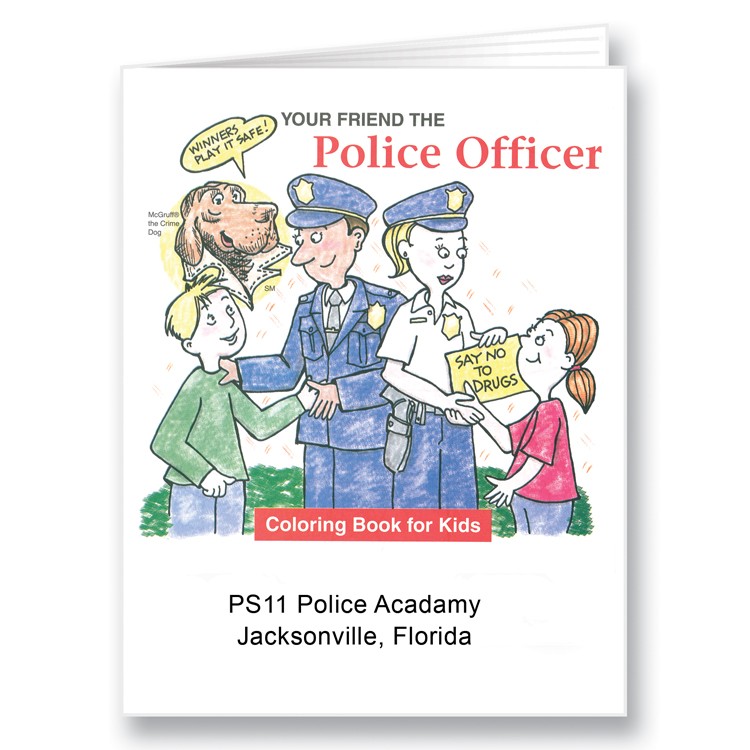 Customized police officer coloring book