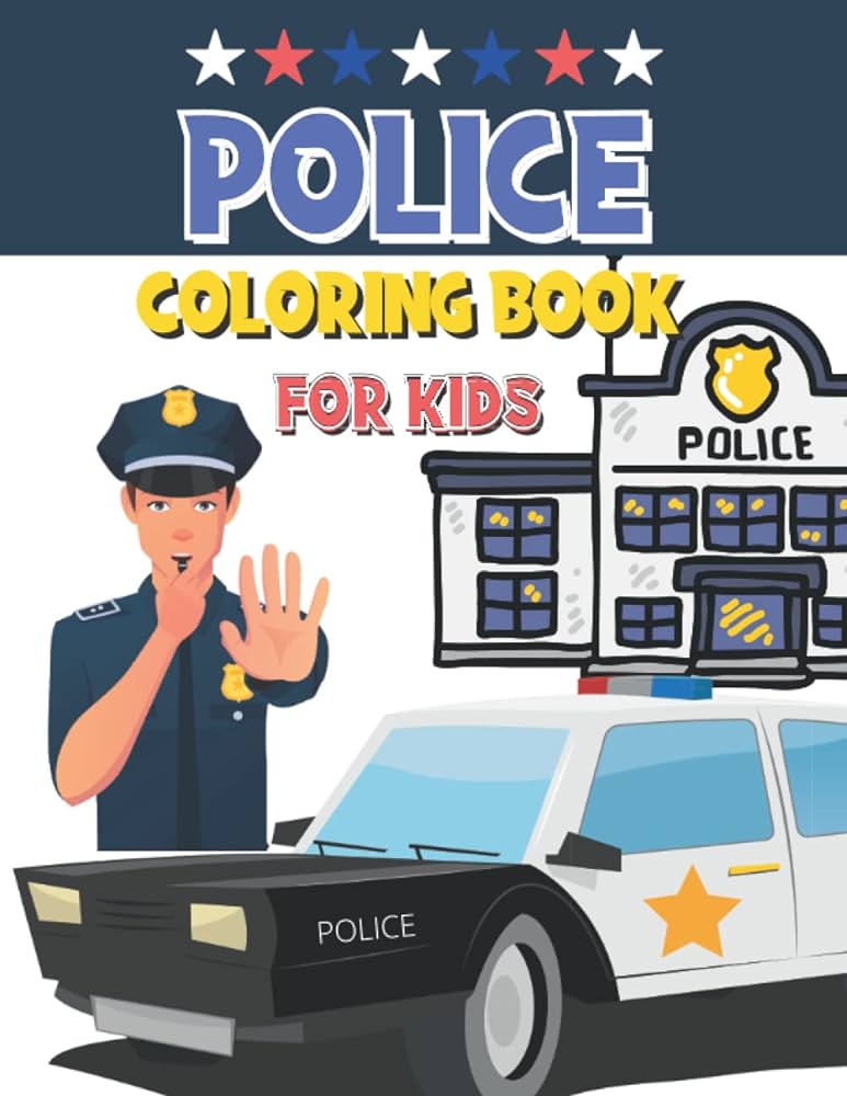 Police coloring book for kids coloring book for ages