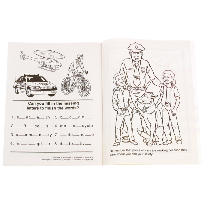 Police officers care coloring book