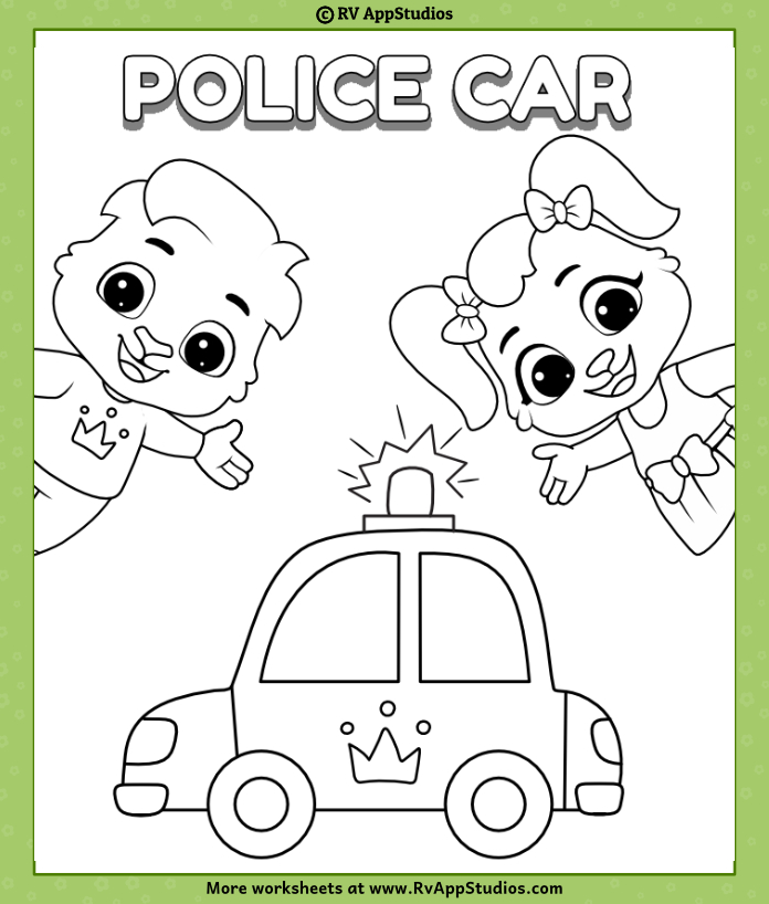 Police car coloring pages print