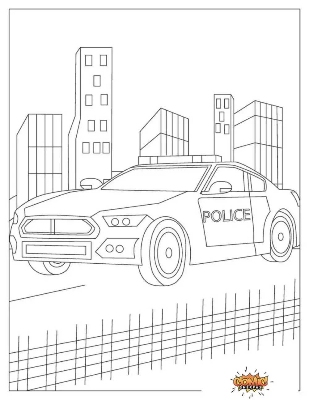 Free police car coloring pages print and download pdfs