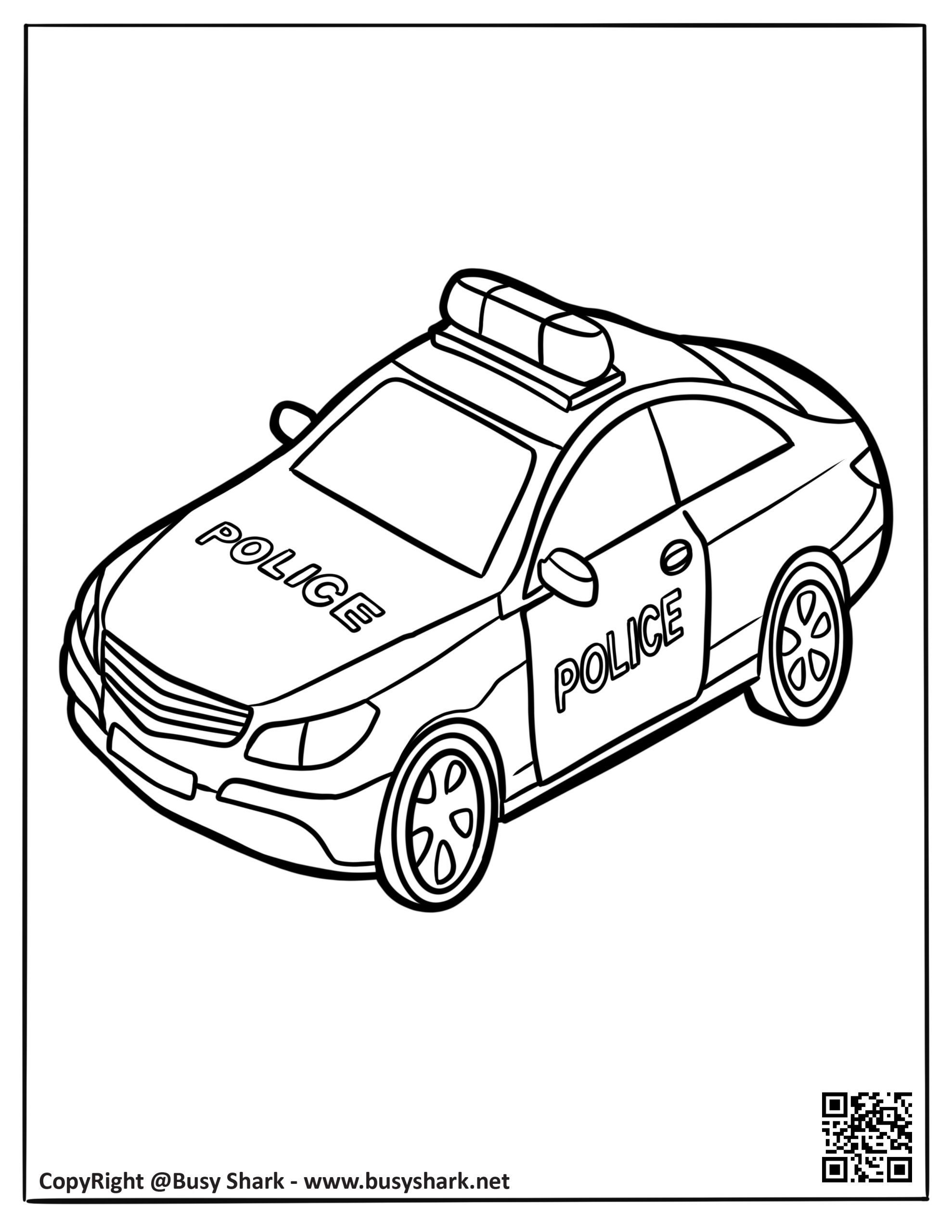 Police car coloring page