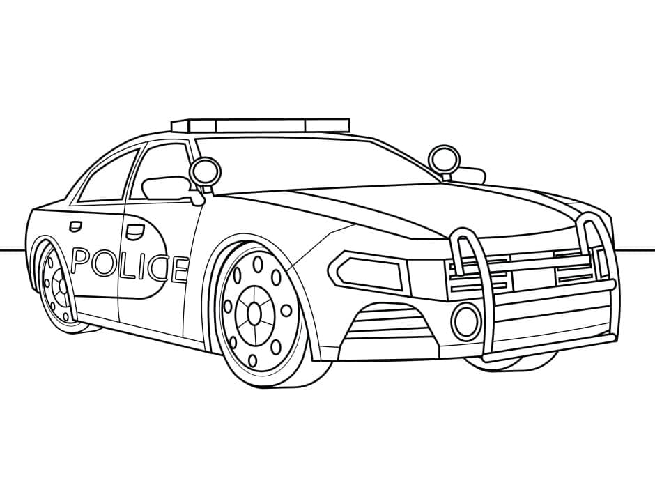 Awesome police car coloring page