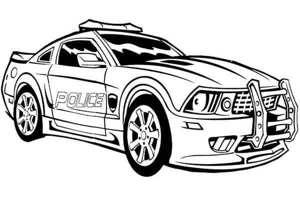 Police car coloring page