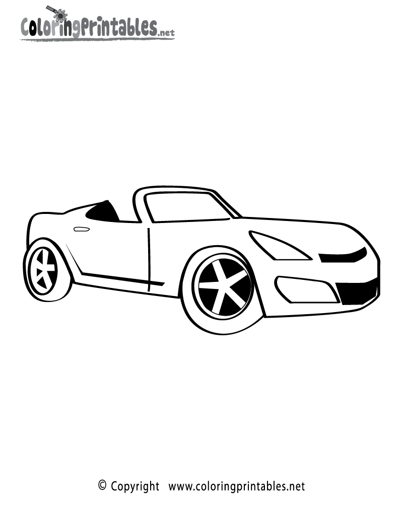 Convertible car coloring page