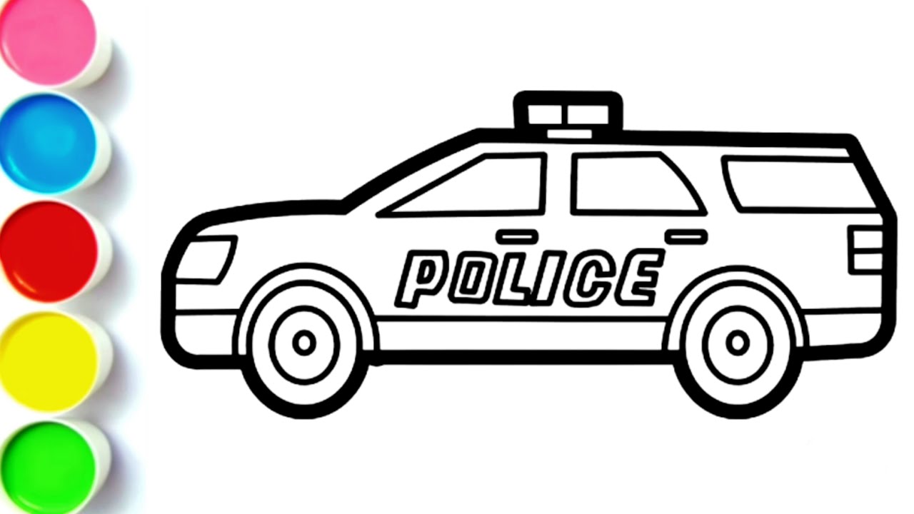 Police car drawing for kids police car coloring pages for kids easy ð ðð