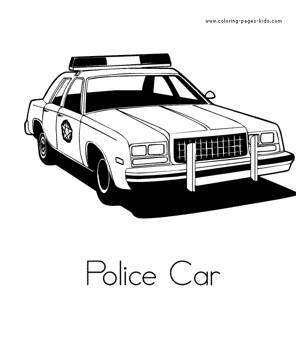 Police car coloring page