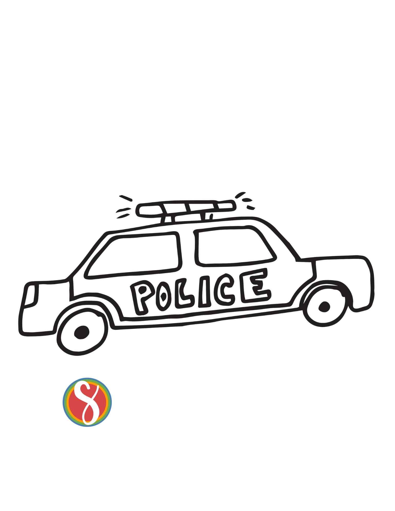 Free police coloring page â stevie doodles