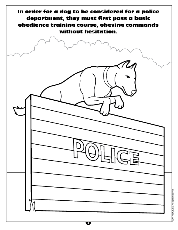 Police k dogs imprint coloring book