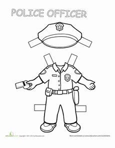 Police paper doll worksheet education munity helpers munity helper paper dolls