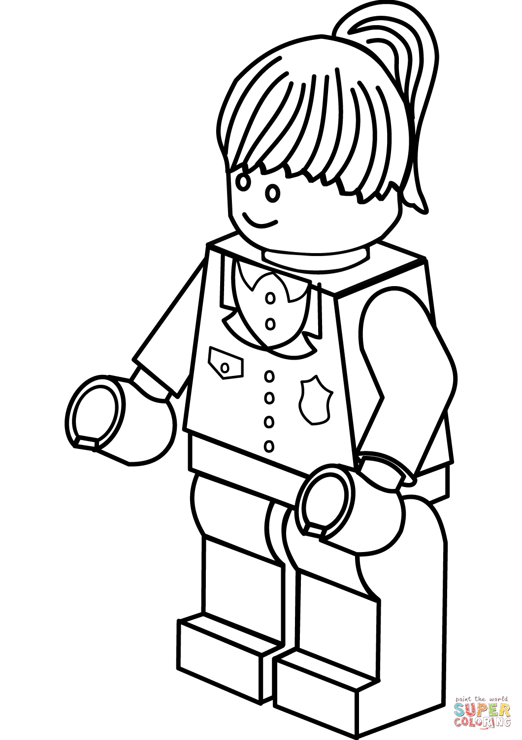 Lego police woman coloring page free printable coloring pages