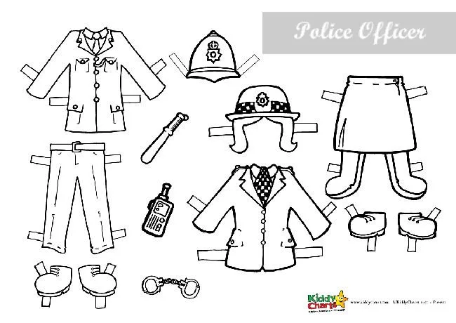 Policeman paper doll